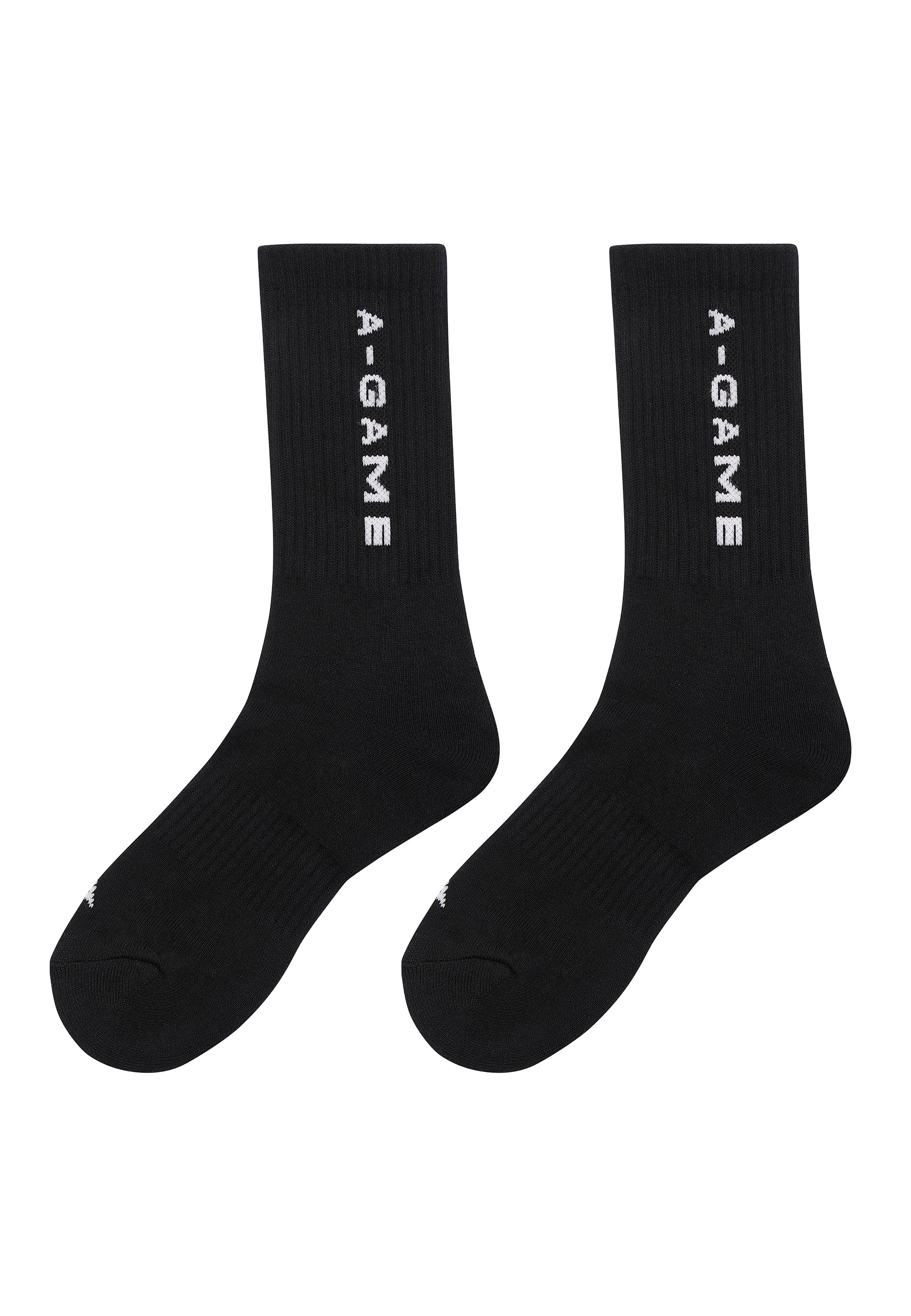 Crew Socks Text Logo - Black/White