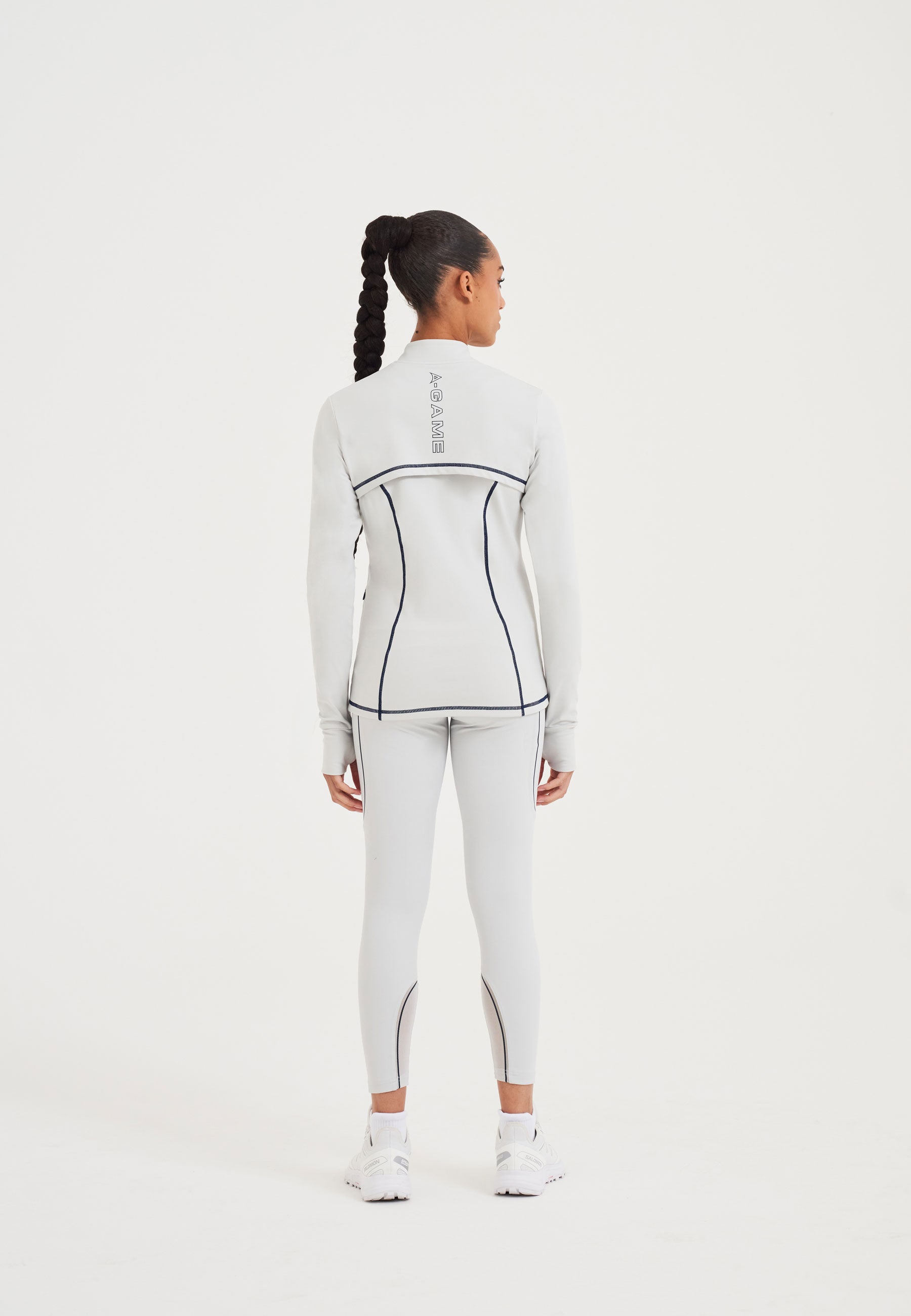 WOMENS A-GAME FITTED THERMAL FLEECE - GREY