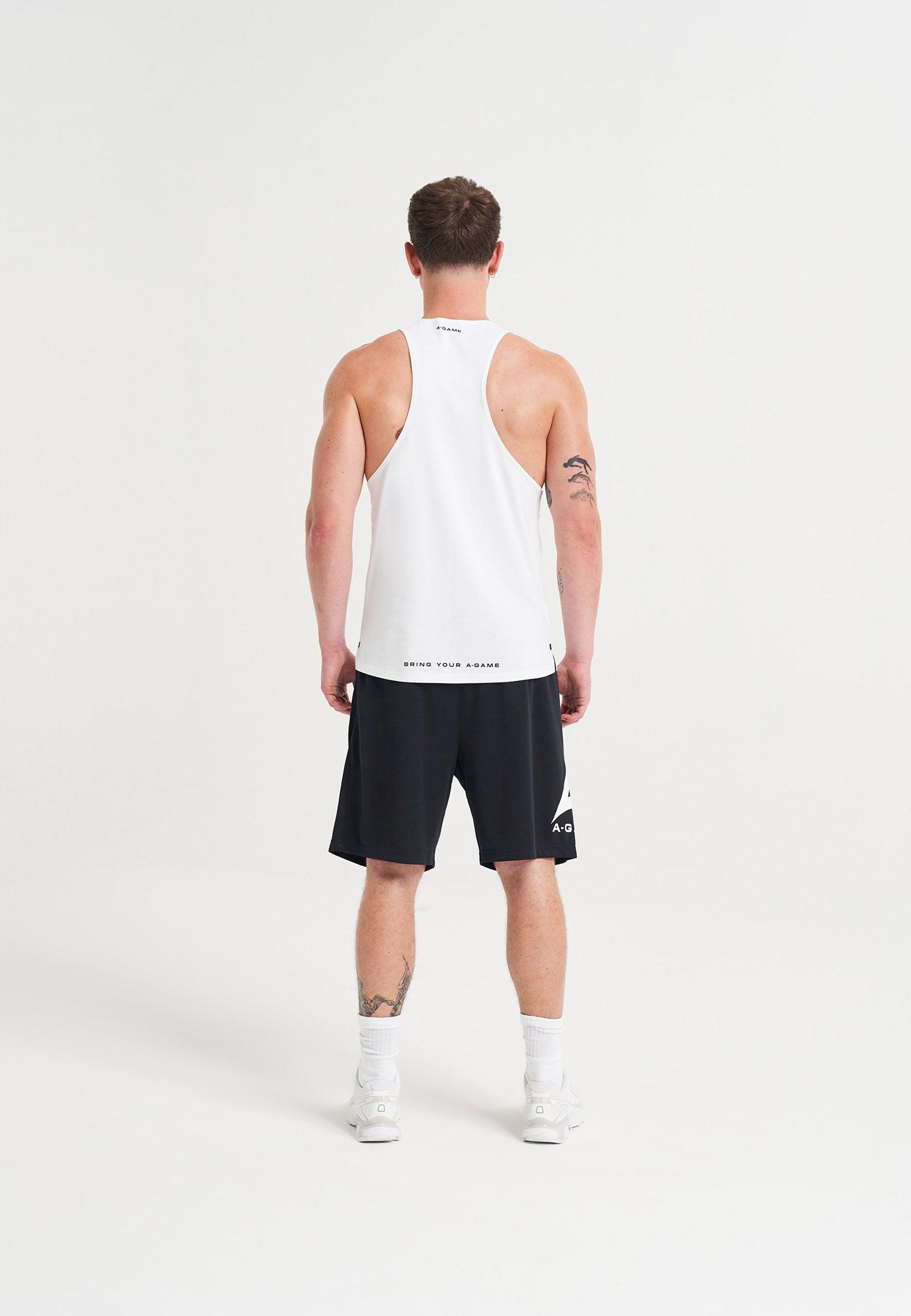 MENS A-GAME TRAINING STRINGER VEST - WHITE